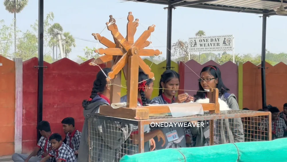 Spinning using Charkha