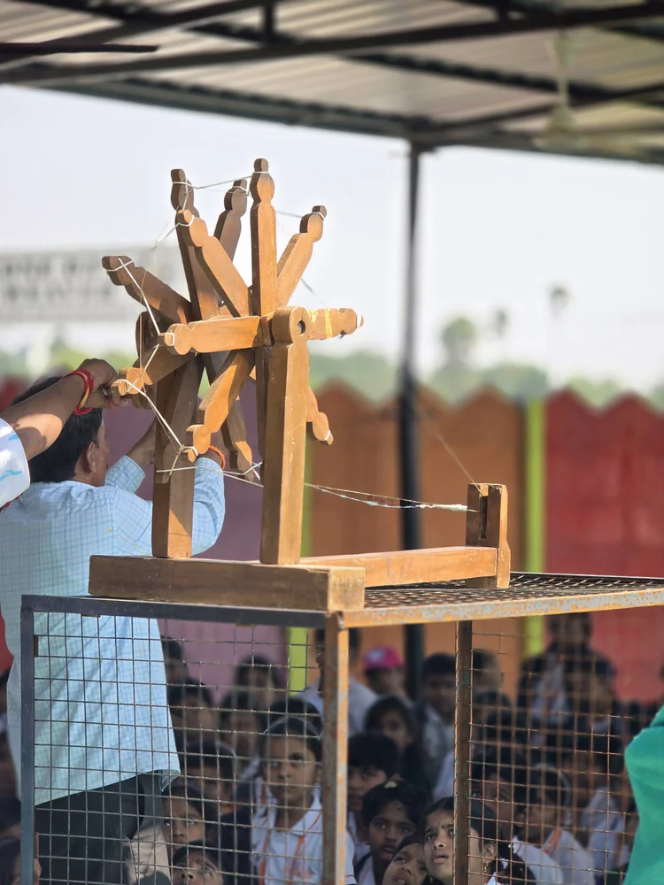 Spinning using Charkha