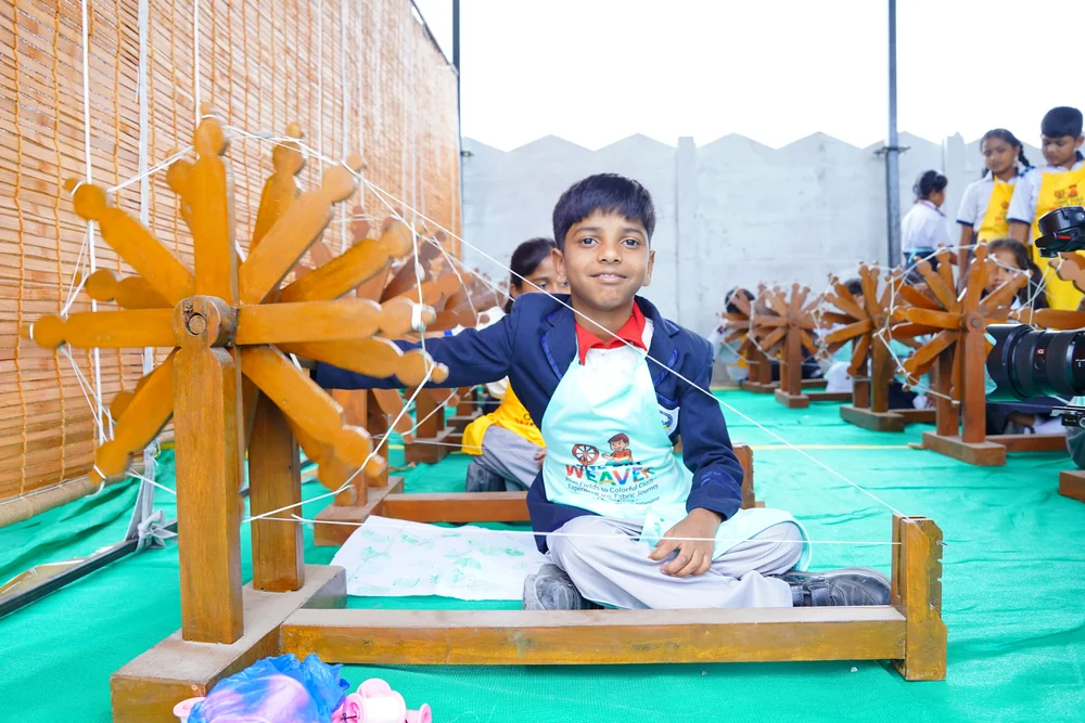 Spinning using Charkha