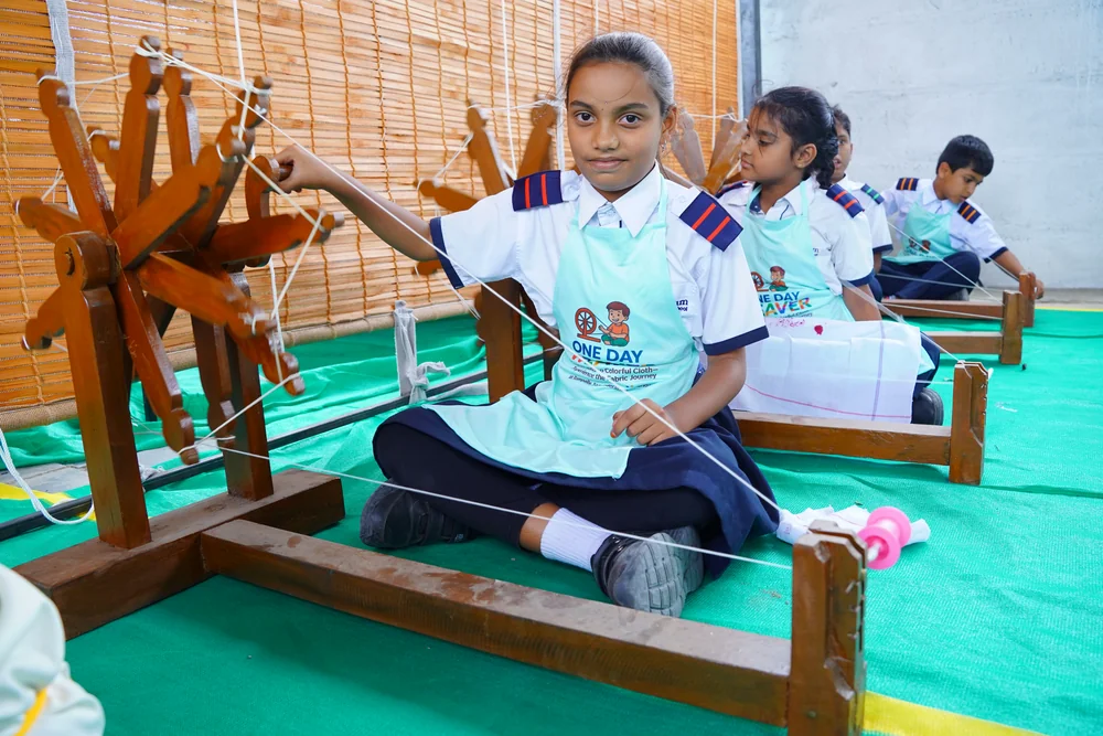 Spinning using Charkha