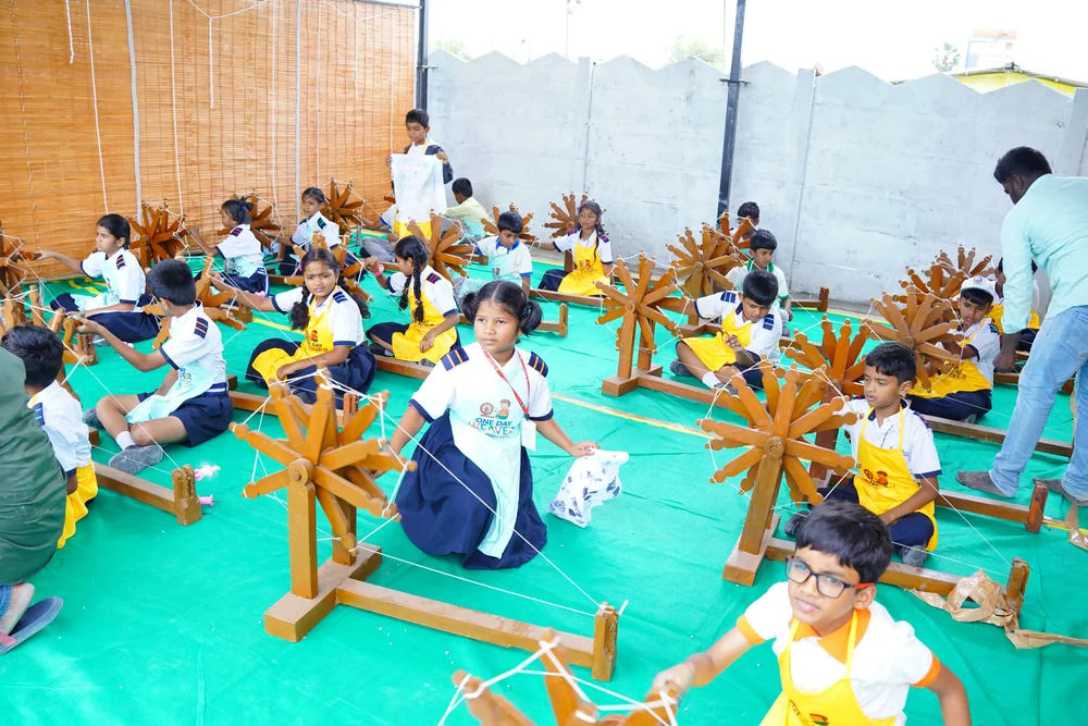Spinning using Charkha